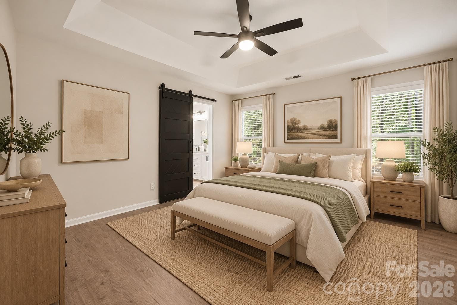 Virtually Staged-Primary Bedroom - 9732 Whitewood Trail, Charlotte
