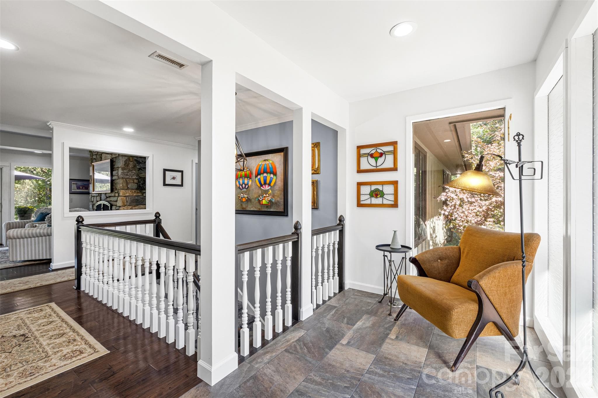 Foyer redesign with new windows, doors and all new slate flooring - 4 Thornwood Lane, Lake Wylie