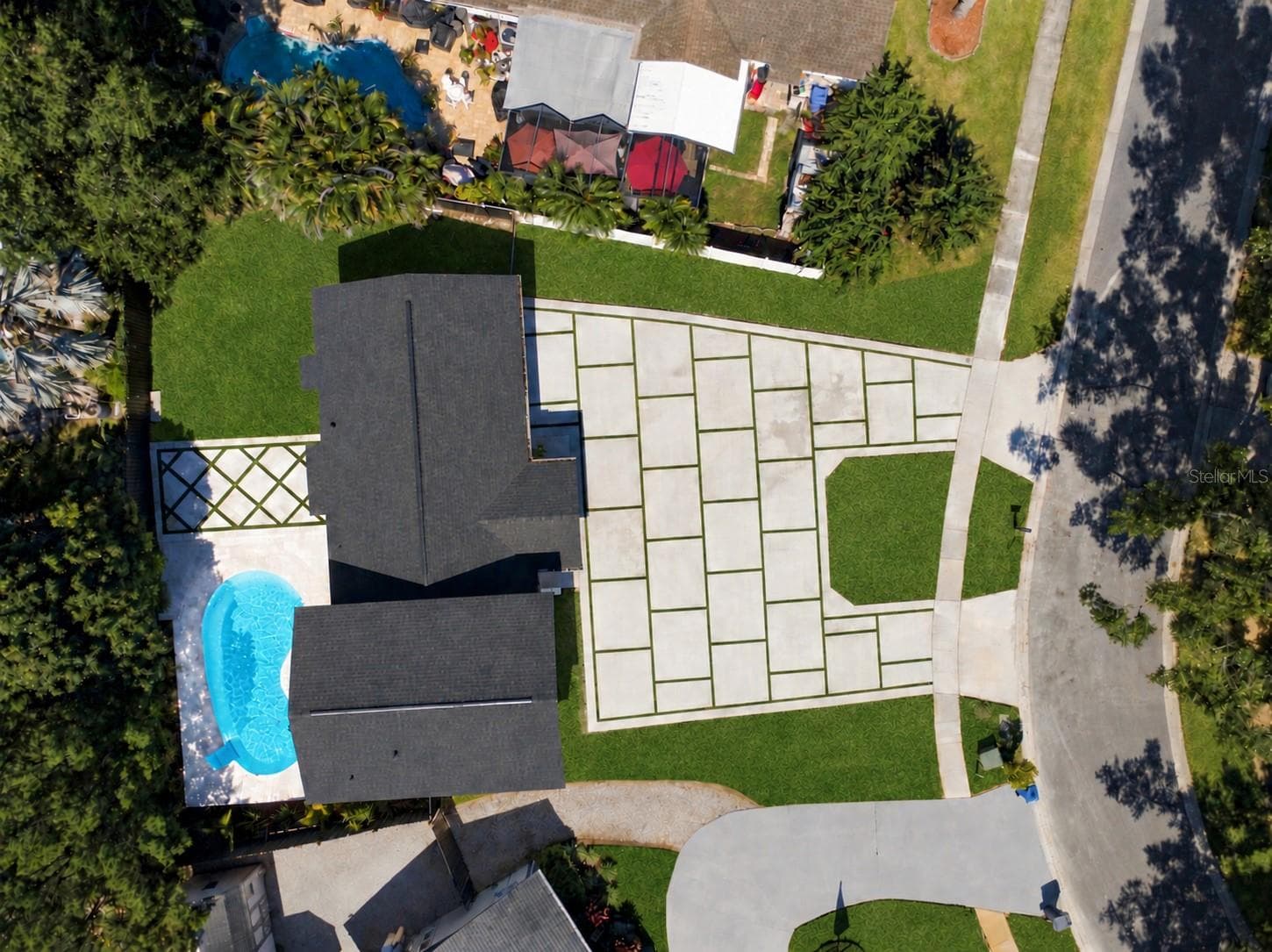 POOL DRONE VIEW - 13824 CHERRY BROOK LN, TAMPA