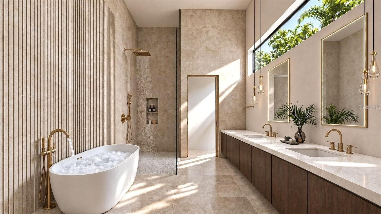 Primary bathroom, with virtual staging. - 838 NORSOTA WAY, SARASOTA