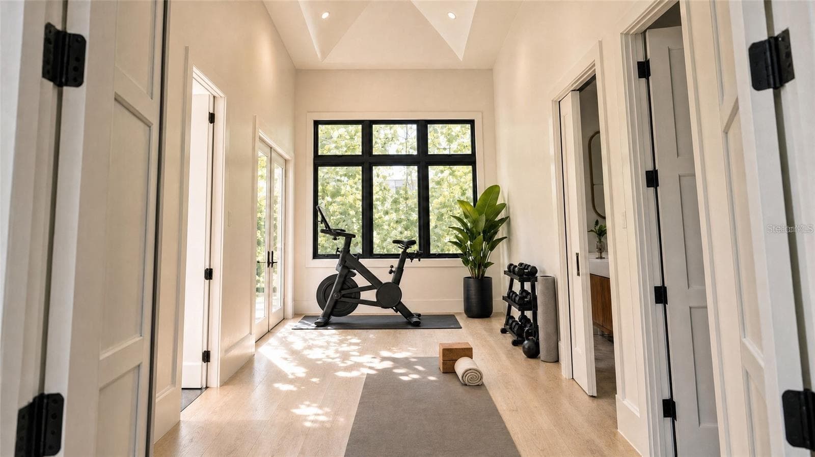 Fitness room, with virtual staging. - 838 NORSOTA WAY, SARASOTA