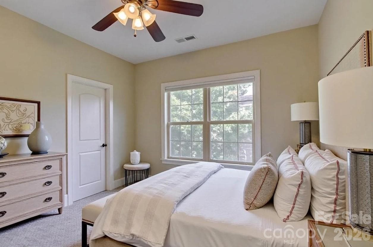 Virtually staged guest bedroom 3 - 17733 Colleton River Lane, Charlotte