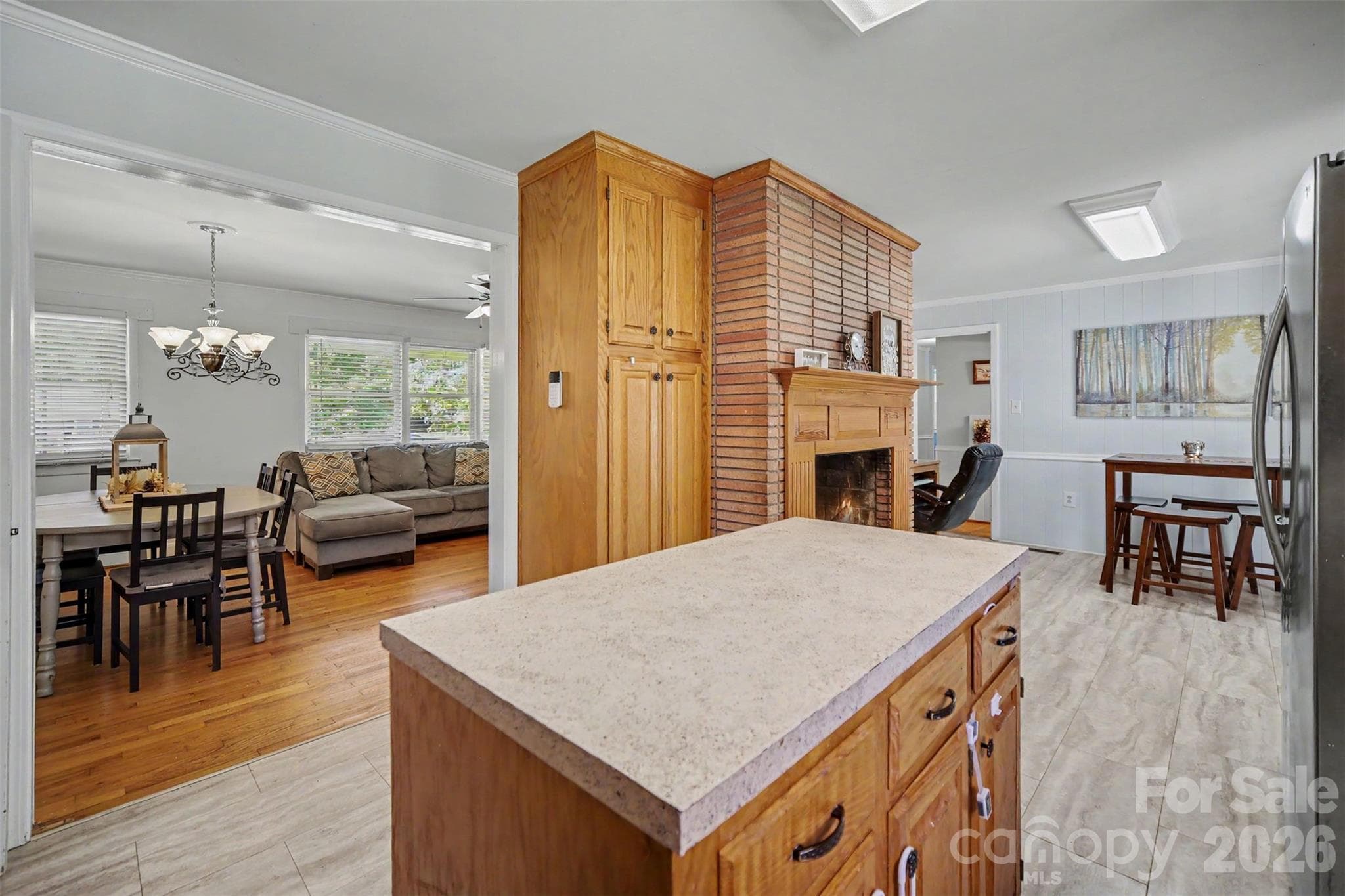 Living Room and dining area flows into kitchen - 1620 Forest Lake Drive, Rock Hill