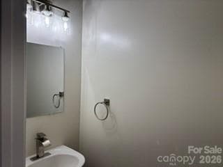 Half Bath- Powder Room Downstairs,All New Nickel Hardware and Lighting - 15404 Crossing Gate Drive, Cornelius
