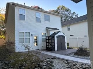 Back Door Patio and Storage Building [ Open House Floor Runner - 15404 Crossing Gate Drive, Cornelius
