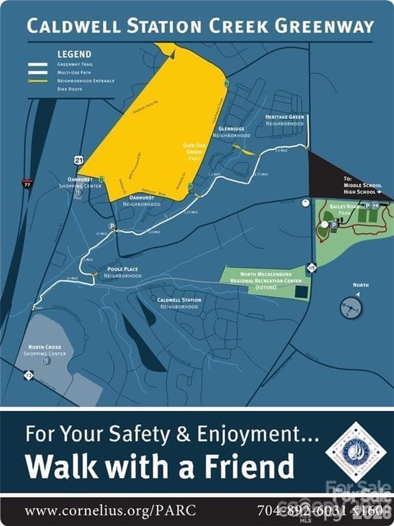 Enjoy The Caldwell Station Creek Greenway - 15404 Crossing Gate Drive, Cornelius