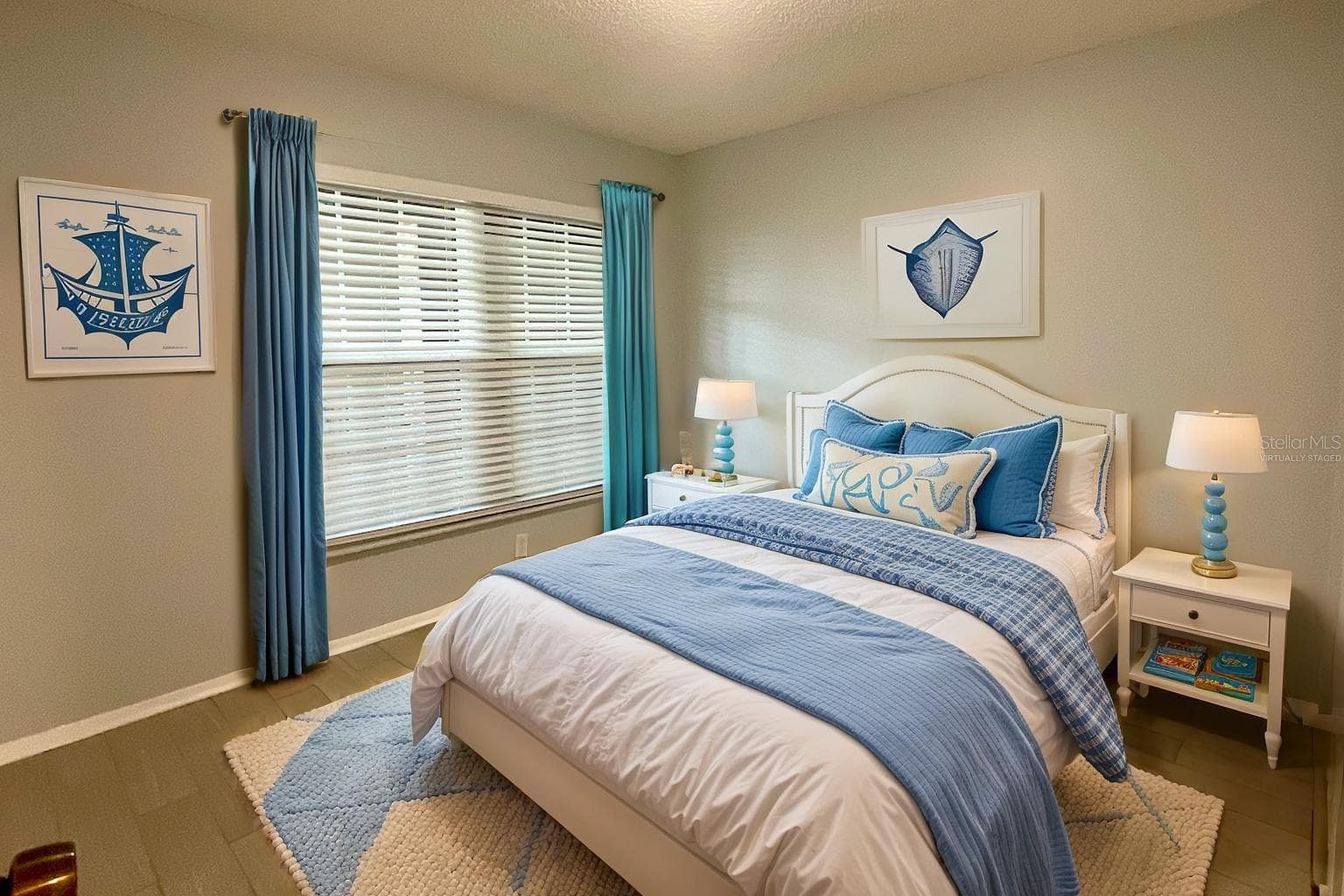 Virtually staged-Bedroom 1 in front of house - 1020 85TH AVE N #222, ST PETERSBURG