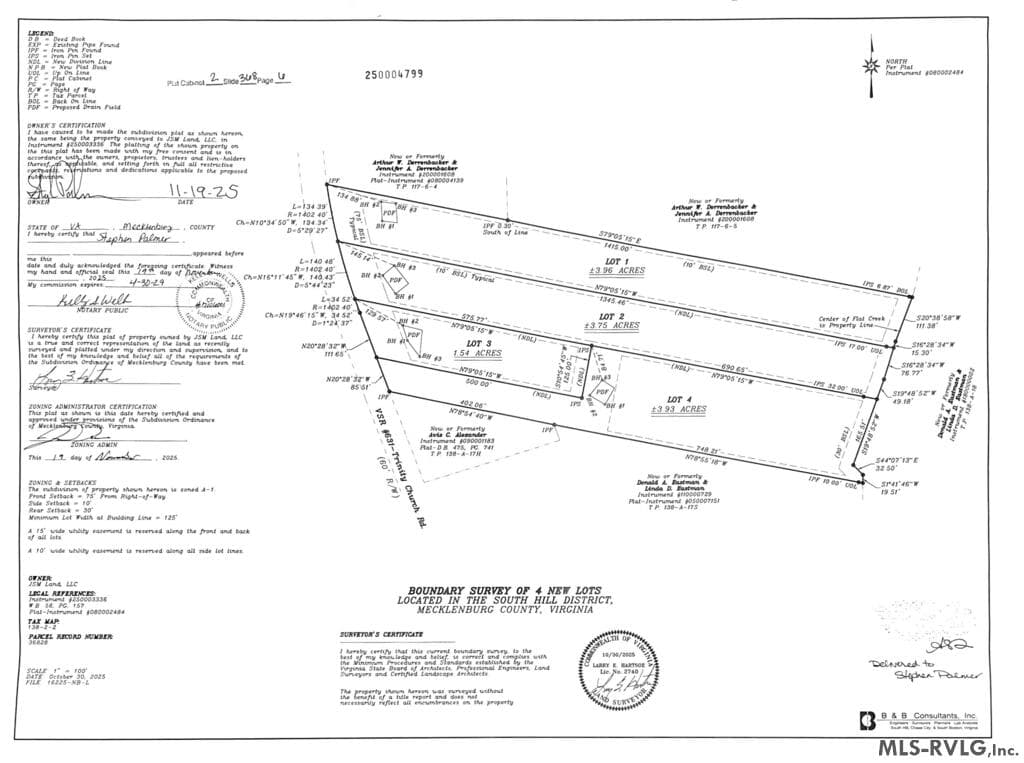 Acreage,Double Wide Permitted,Modular On Frame Permitted,Unimproved Land at Lot 2 Trinity Church Rd, South Hill VA 23970, South Hill, photo 2 of 4