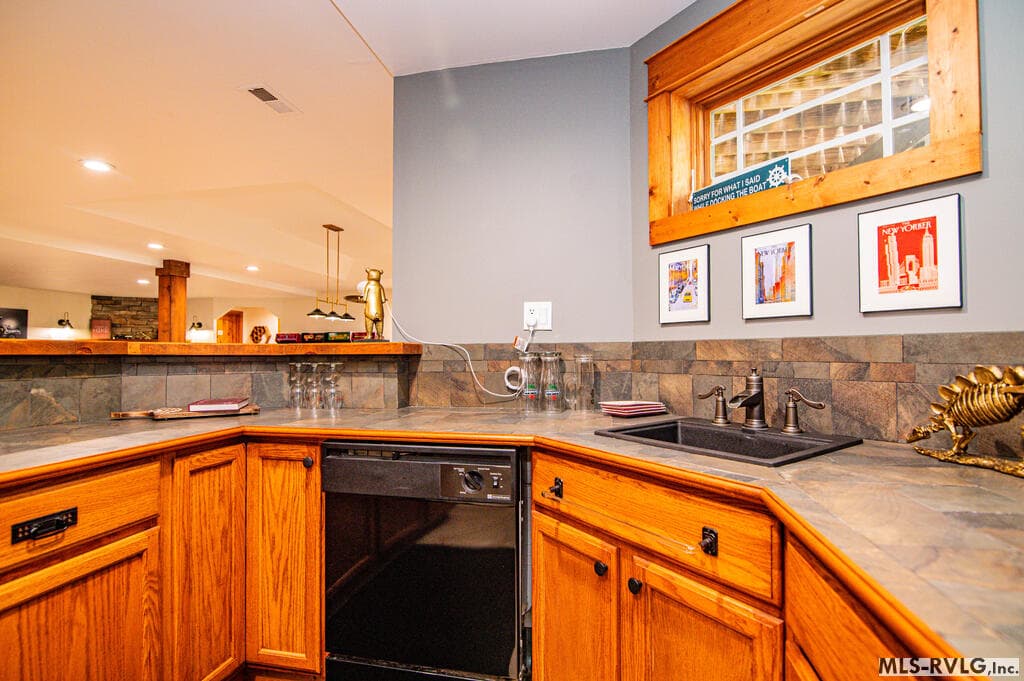 Open Entertainment Space, Well-equipped wet bar with sink, generous cabinetry and plenty of counter space - 243 Woodland Rd, Littleton NC 27850, Littleton