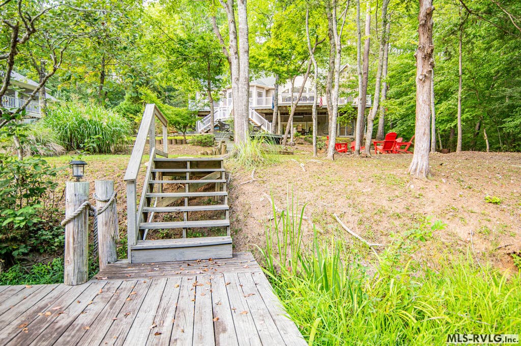 Lake Side View, Spacious lakeside deck overlooking the wooded backyard- perfect for relaxing and entertaining. - 243 Woodland Rd, Littleton NC 27850, Littleton