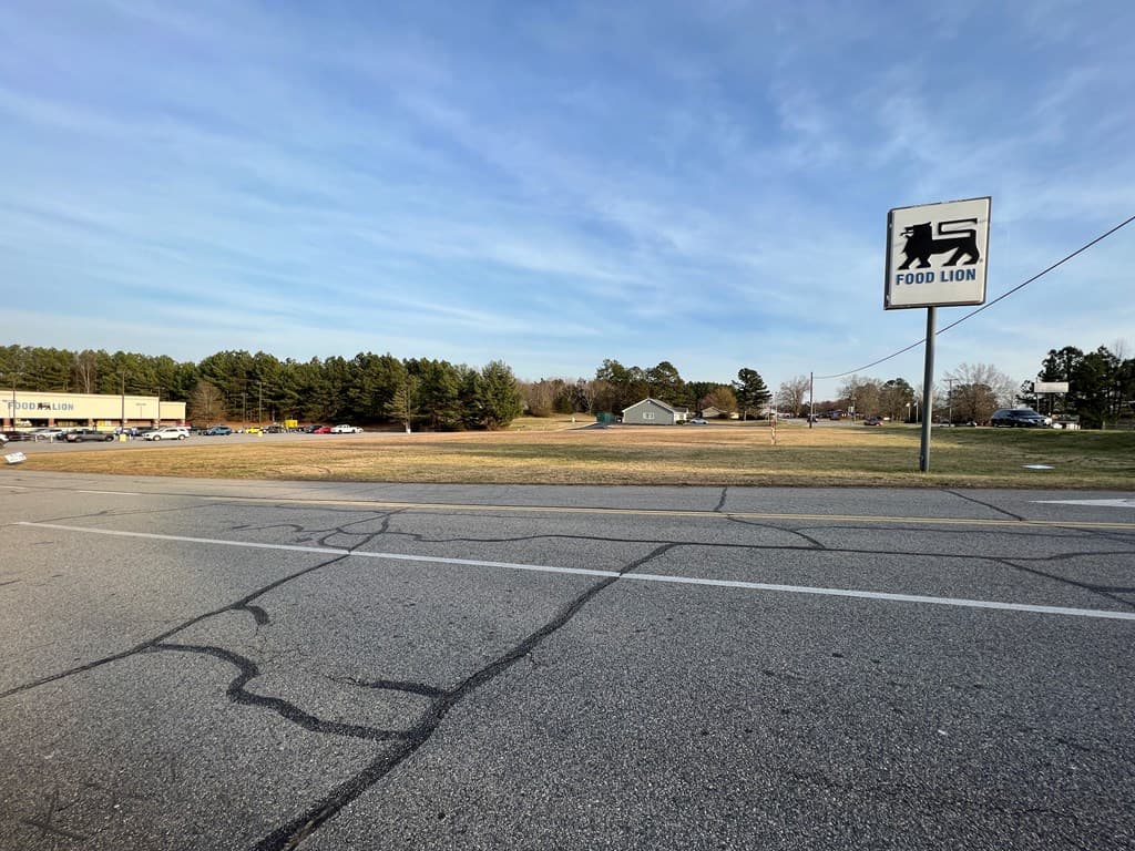 View from far west side, This is from the Food Lion driveway, showing the wide open vacant lot, ready for your new business. - 0 Highway 47, South Hill VA 23970, South Hill